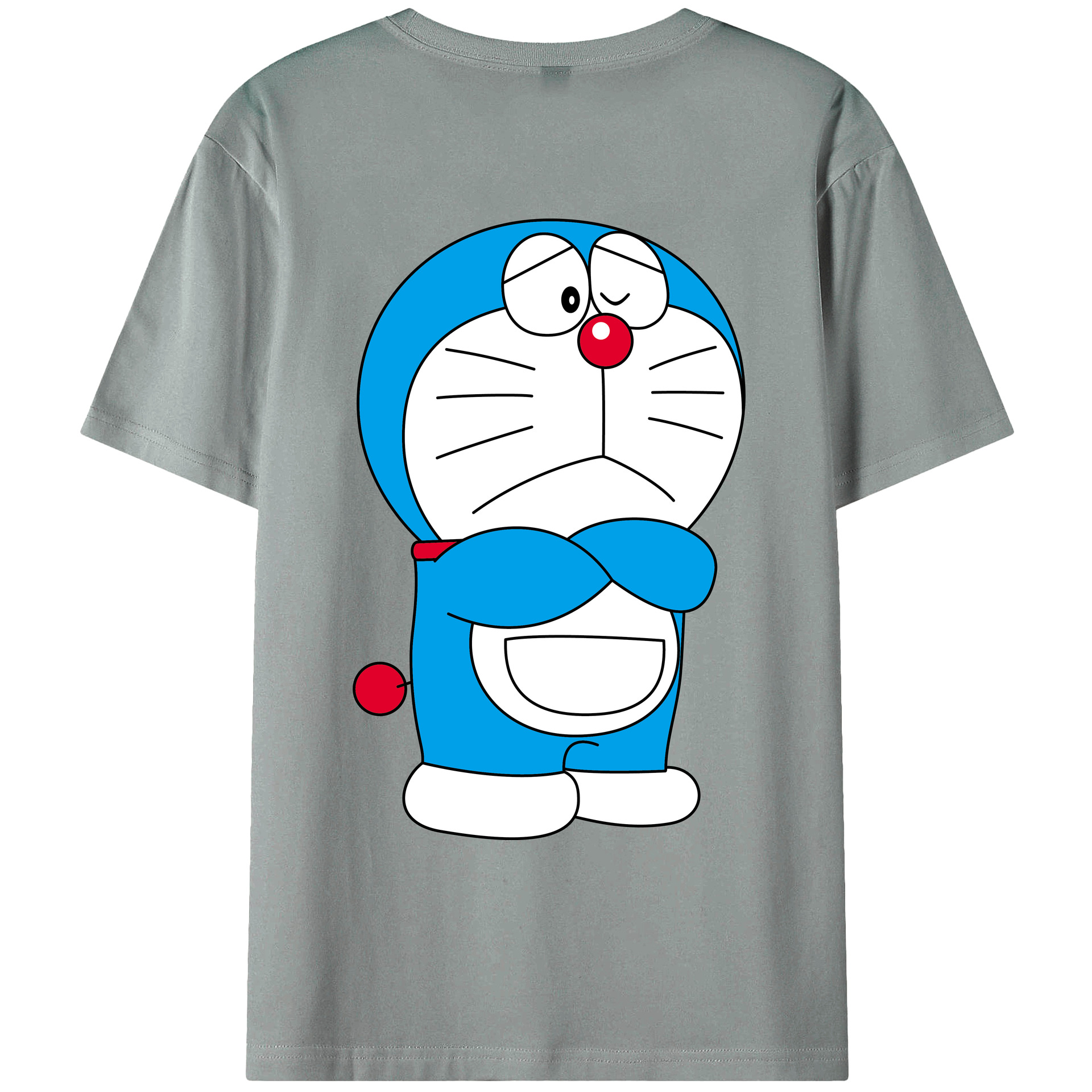 （画像用） ドラえもん Doraemon 綿100％ メンズ半袖Tシャツ（バックプリント） 通気性